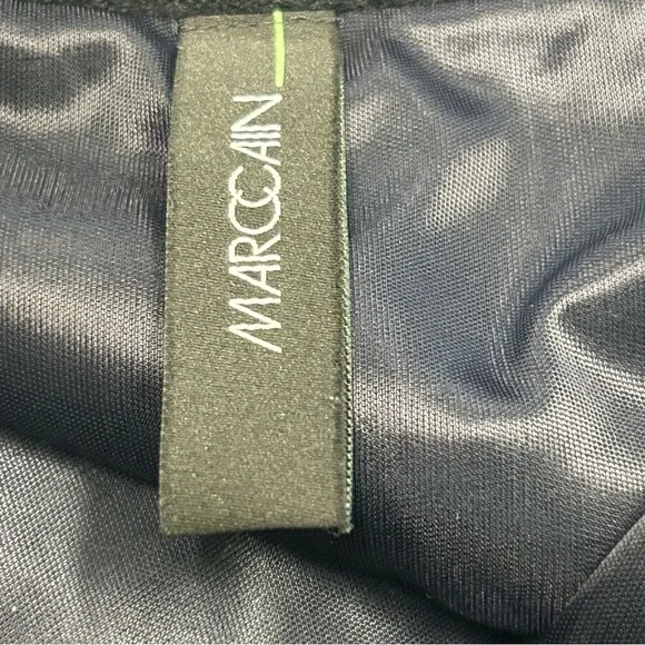 MARC Cain navy blue textured wool pencil skirt Sz XL/14 pull-on - Picture 4 of 12